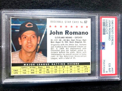1961 post cereal john - post, romano